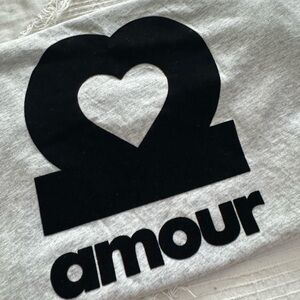 H&M Gray Tee with Black 'amour' Graphic